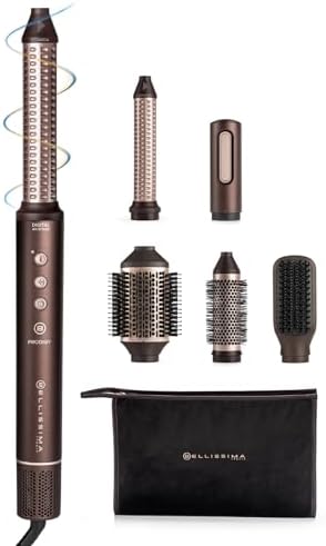 Bellissima Prodigy 6-in-1 Auto-Curling Air Styler & Hair Dryer, Auto-Wrap, Ceramic Tech, 6 attachments for Styling, Straightening & Blow Drying for All Hair Types, Digital Heat Control, Beauty Bag : Amazon.co .uk: Beauty