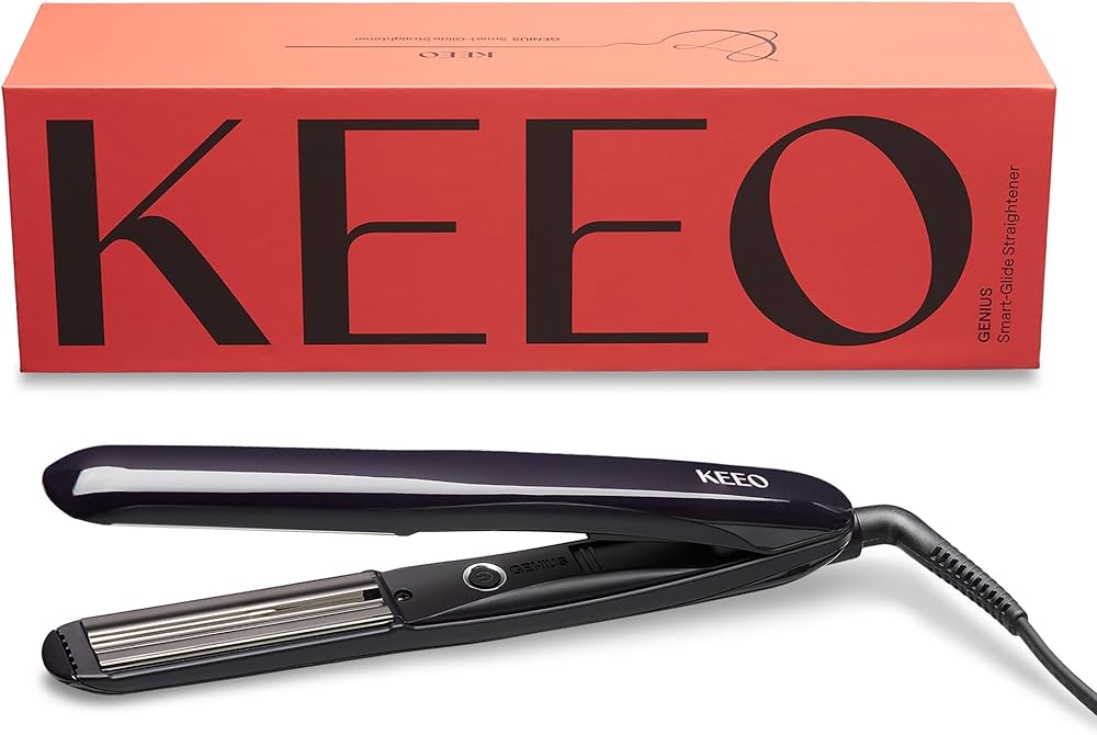 Keeo Genius Pure Glide Hair Styler - Patented Titanium Curved Plate Technology - Less Heat for Kinder Results with Less Damage: Buy Online at Best Price in UAE - Amazon.ae